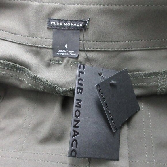 Club Monaco Laila Skirt Women Size 4 Military Olive Cargo Pockets Casual 252 - Picture 3 of 11